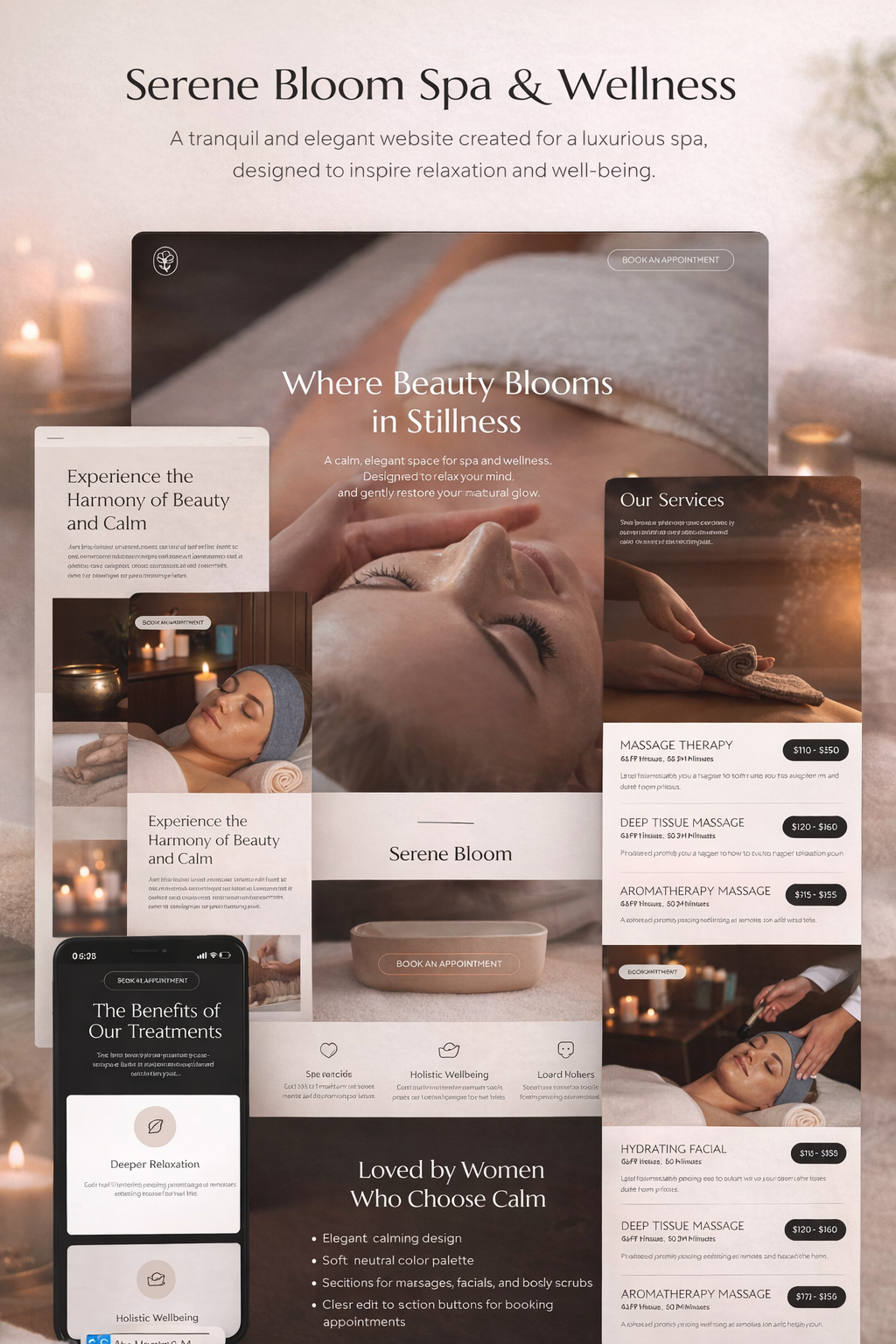 Beauty und Spa Website - Professionelle Website für Wellness-Unternehmen